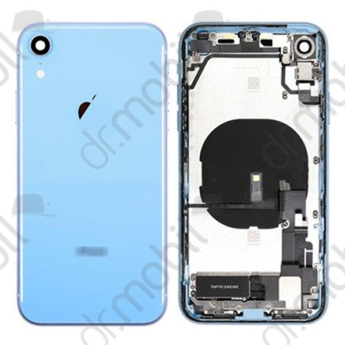 Hátlap - középrész Apple iPhone XR hátlap kék (oldal gombok, SIM kártya tartó)